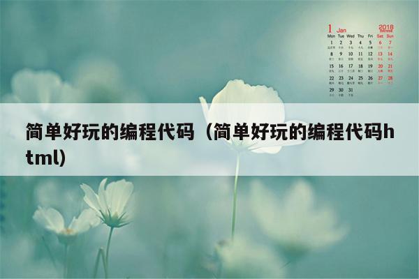 简单好玩的编程代码(简单好玩的编程代码html)