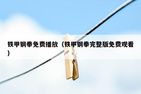 铁甲钢拳免费播放(铁甲钢拳完整版免费观看)