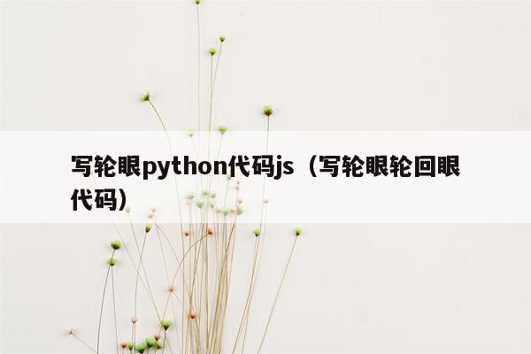 写轮眼python代码js(写轮眼轮回眼代码)