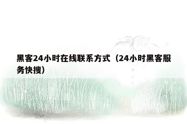 黑客24小时在线联系方式(24小时黑客服务快搜)
