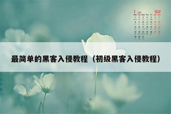 最简单的黑客入侵教程(初级黑客入侵教程)