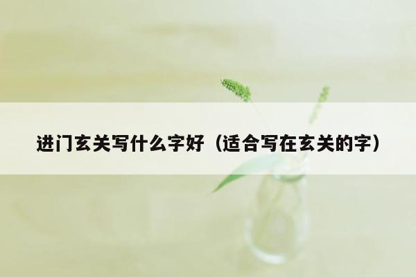 进门玄关写什么字好(适合写在玄关的字)