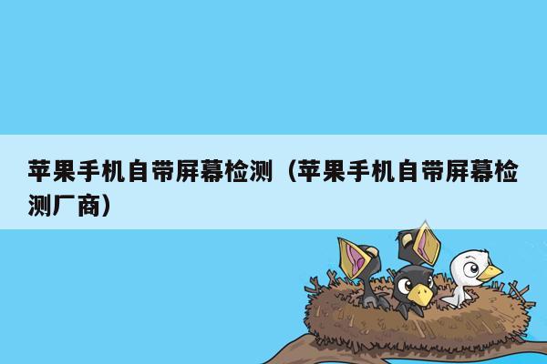 苹果手机自带屏幕检测(苹果手机自带屏幕检测厂商)