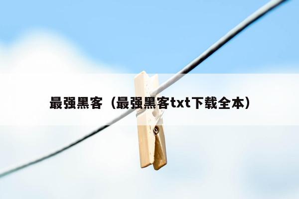 最强黑客(最强黑客txt下载全本)
