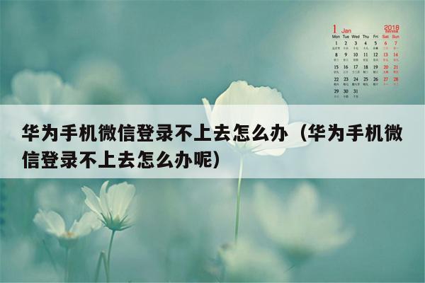 华为手机微信登录不上去怎么办(华为手机微信登录不上去怎么办呢)