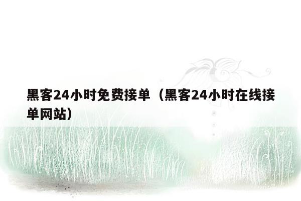 黑客24小时免费接单(黑客24小时在线接单网站)