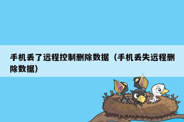 手机丢了远程控制删除数据(手机丢失远程删除数据)