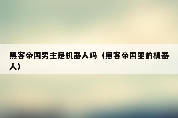 黑客帝国男主是机器人吗(黑客帝国里的机器人)