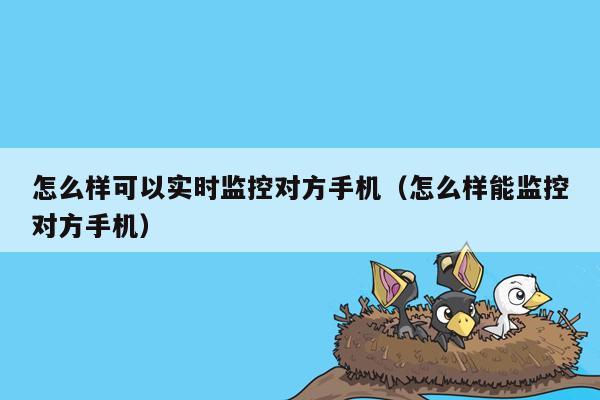 怎么样可以实时监控对方手机(怎么样能监控对方手机)