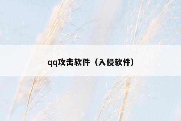 qq攻击软件（入侵软件）