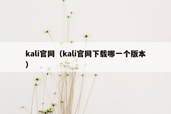 kali官网（kali官网下载哪一个版本）