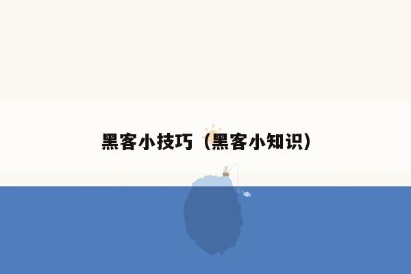 黑客小技巧（黑客小知识）