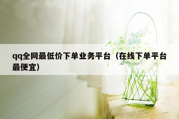 qq全网最低价下单业务平台（在线下单平台最便宜）