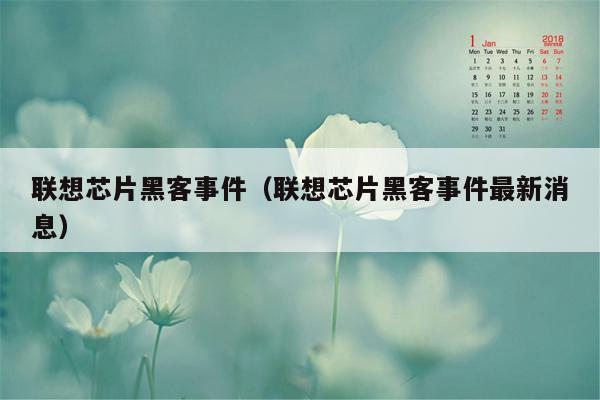 联想芯片黑客事件（联想芯片黑客事件最新消息）