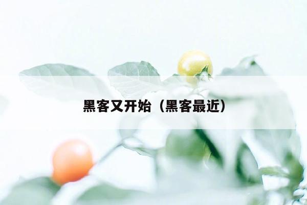 黑客又开始（黑客最近）