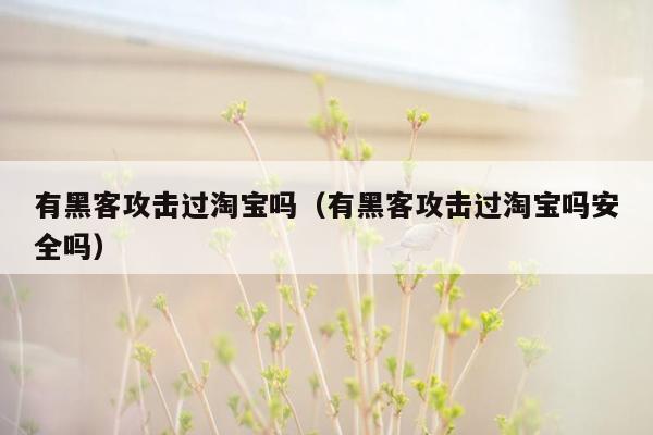 有黑客攻击过淘宝吗（有黑客攻击过淘宝吗安全吗）