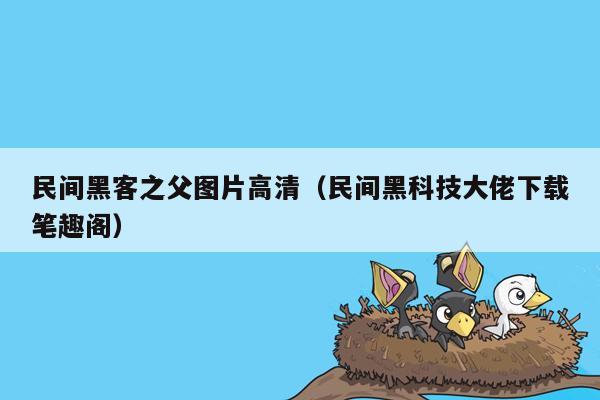 民间黑客之父图片高清（民间黑科技大佬下载笔趣阁）